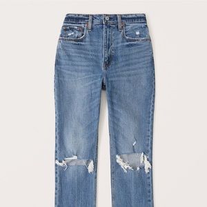 Abercrombie & Fitch Curve Love Ultra High Rise Ankle Straight Jeans